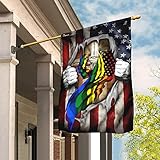 Garten Flagge Doppelseitige Artificial Flag Stilvolle Saisonale Flag LGBT-Christentum Cross America Us-Flagge Decorative Outdoor Welcome Flag Für Hofdekoration Party Balkon 30x45