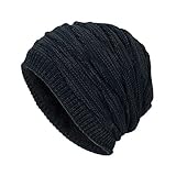 Eejiuqiba Mütze Herren Strick, Wintermütze Herren Beiläufig, StrickMütze Herren Winter, Weich Hut Herren Winter, Mütze Herren Herbst Beanie, Draussen Hut Herren Elegant Outdoor W