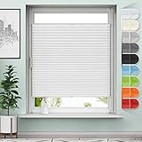 Sanfree Plissee Klemmfix Plisseerollo ohne Bohren Weiß 60x130cm (BxH) inkl. Klemmträger blickdicht und lichtdurchlässig Jalousie Faltrollo Sichtschutz und Sonnenschutz Rollo für Fenster & Tü