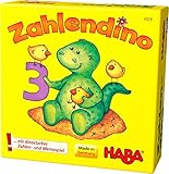 Haba 4928 - Zahlendino Dinostarkes Zahlen- und Memospiel, für 1-4 Kinder von 3-8 Jahren |Zum Zahlen und Mengen lernen, Mit Variante für 1