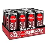 Coca-Cola Energy, Energydrink mit Koffein und Guarana mit dem unverwechselbaren Coke Geschmack ohne Zucker, EINWEG Dose (12 x 250 ml)