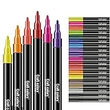 Craft colors® Textilstifte Set, 20 x Textilmarker, waschmaschinenfest, leuchtende permanent Farben, Stoffmalfarben für T Shirt, Stoffschuhe, Stoffbeutel, 2mm Stärk