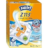Swirl Z 113 MicroPor Plus Staubsaugerbeutel für Zelmer, Fakir, Quigg Staubsauger, Anti-Allergen-Filter, 4 Stück inkl. F
