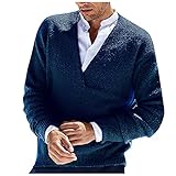 Herren Herbst Winter Pullover V-Ausschnitt Solid Color Cardigan Pullover Mantel Herren Strickjacke Herren Gestrickt Hemd Jacke Leicht Übergangsjacke Mehrere Farb