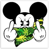 SkinoEu® 2 x STÜCK Vinyl Aufkleber Stickers AUTOAUFKLEBER Maus Mouse MITTELFINGER STINKEFINGER Auto Motorrad Fenster TÜR Fahrrad Tuning B 31