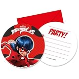 Procos 91351 - Einladungen & Umschläge, Miraculous Ladybug, Kindergeburtstag