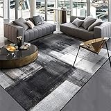 FACWAWF Abstrakte Tinte Schwarz Design Haarloser Teppich Wohnkultur Teppich Wohnzimmer Großer Teppich Waschbar rutschfeste Teppichmatte 100x160