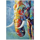 EOBROMD Diamond Painting Kits DIY Diamant Malerei für Erwachsene 5D Diamant Painting Bilder Elefant Diamond Painting Zubehör Set Diamant Gemälde Kinder Malen Nach Zahlen 12x16I