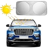 HUHUDAY Auto Sonnenschutz, Sonnenschutz Auto für Frontscheiben, Sommer Sonnenschutz Frontscheibenabdeckun Sonnenblende Auto Windschutzscheibe Abdeckung UV-Schutz, Flexible Größe für Auto, SUV, LKW