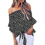 2022 Sommer Teenager Corset Sportlich Tunika 3/4 Arm Tshirt Tank Top Oversize Spitze Große Größen Sexy Damen T Shirts Tops Schulterfrei Taille Krawatte Bluse Kurzarm Lässig BK,L