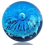 EUSTUMA Glas Blau Blume Kugel Figur, Briefbeschwerer Glaskugel, Meer Pflanze Ornament Für Fisch Tank Aquarium, Meer Pflanze Sammlung Für Geburtstagsgeschenk, Glas Briefbeschw