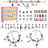 TOUVE Mädchen Geschenke 4-11 Jahre - Einhorn Charm Armband Kit DIY, Schmuck Basteln Mädchen Geschenke für Mädchen, Spielzeug Mädchen Kinder Geschenke Weihnachten Geschenk Mädchen 5-12 J