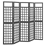 vidaXL 5-TLG. Paravent/Spalier Massivholz Tanne Schwarz 201,5x180