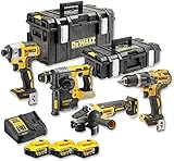 DeWALT DCK422P3-QW Akku-Kombopack (4-tlg.), 18 Volt, 18 V, Schwarz/Gelb