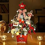 Künstlicher Desktop-Weihnachtsbaum,Mini-Weihnachtsbaum mit LED-Lichterkette,für Zuhause,Büro,Küche,Esstischdekor mit 50 cm Hö