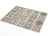 Dicke 0.5mm selbstklebende Fliesenaufkleber von Tink | 20 Stück | Kunststoff-Folien für Küche und Bad, Böden, Treppen und Holzoberflächen (Morokko, 10x10 cm)