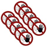 10 Stück XXL Zutritt verboten Aufkleber Ø 21cm Sticker kein Durchgang für unbefugte Personen verboten Verbotszeichen mit UV Schutz für Außen-und Innenbereich von STROBO