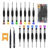 Ainiv Uhrmacher Schraubendreher, Brillen Schraubendreher, 18PCS Schraubenzieher Set Präzisions Mini Fur Reparatur Von Uhren Brillen Computers Telefon-2 Pinzette,1 Aufbewahrungstasche,1 Smag