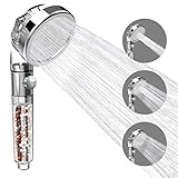 TORMAYS Duschkopf, Wassersparende Handbrause, Hochdruck Filter Regendusche Duschkopf, 3 Arten von Druckwassermodus Brausekopf Dusche, Hartwasserduschkopf mit Filterstein für Baden und Sp