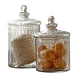 Loberon Glasdose 2er Set Maledisant, Glas, H/B/T/Ø ca. 30/16 / 16/16 cm, klar, k