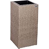 STILISTA® Poly-Rattan Blumentopf 63x30x30 cm inkl. Innentopf und Wasserablauf, in 4 unterschiedlichen Farben, C