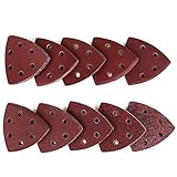 100 pcs 6 Holes sanding triangles, Sanding Sheets Assorted 40 60 80 100 120 180 240 320 400 600 Grits for Sanding Polishing