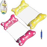 u/d Wasserhängematte Pool Hängematt Aufblasbare 2 Pack Schmetterling Luftmatratze Für Erwachsene Wasser Hammocks Lounger Spielzeug für Erwachsene Kinder Mit Luftpump(Schmetterling)