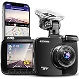 AZDOME 4K WiFi Dashcam mit GPS Autokamera mit 170° Weitwinkelobjektiv, Nachtsicht, Loop-Aufnahme, G-Sensor, Parkmonitor und Bewegungserkennung Auto Dashcam(GS63H)