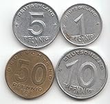 DDR Münzset sehr schön 1-50 Pfennig 1948-1950