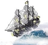 Black Pearl Piraten-Schiffs-Modell-Kits 3D Puzzle Metall Sailboat Modellbau Kits, Stress Relief Hobby Tischdekoration Geburtstagsgeschenk for Männer Frauen Kinder, WQQWQQ-8521