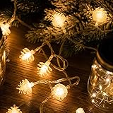 4m 20 LED-Weihnachtsbaum-Lichterketten, Tannenzapfen-Lichterketten, USB und batteriebetrieben, Kupferdraht-Licht für Weihnachtsfeier zu Hause, Hochzeit, Feiertagsdek