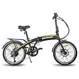 ROCKSHARK Aluminium 20 Zoll 36V/250W/7.8Ah Elektro-Klapprad Faltrad Elektrofahrrad mit Shimano 7 Gänge Schaltwerk Scheibenbremse Leichtgew