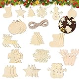 100 Stück Kleine Anhänger Holz Weihnachten,Anhänger Dekoration Holz,Weihnachtsbaum Deko Holz,weihnachtsdeko basteln,Holz Weihnachtsdeko Anhänger,Ornamenten für Weihnachtsbaum(100-2 pcs)