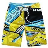 Battercake Shorts Herren Strand Hosen_ Sommer Lose Herren Strand Hosen Strand Schnell Bequeme Outdoor Trocknend Strand Shorts Männer Nner Elastische Strand (Color : V, Einheitsgröße : M)