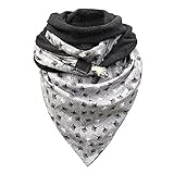 Dreieckschal Damen Herren Baumwolle Schal Herbst Winter Warm Drucken Scarf Poncho Cape mit Knopf Soft Wrap Großen Dreieck