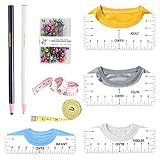 4 Stück T-Shirt-Ausrichtungslineal, T-Shirt-Lineal, Hilfswerkzeug für die Herstellung von Mode-Center-Design, T-Shirt-Ausrichtungswerkzeug für Vinyl-Platzierung und Sublimations-Hitzep