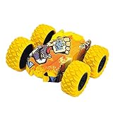 BOMING Inertia Double Sided Stunt Graffiti Auto Offroad Modellauto Fahrzeug Inertia-Car Off Road Model Car Vehicle Toy Gift für Kinder (Gelb, 3‘×2.8’×1.3’)