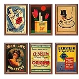 Vintage Zigaretten Tabak Werbung Plakat Lucky Strike Poster Klassische Leinwandbilder Drucken Wand Wohnkultur Geschenk-40x50x6pcscm Kein R