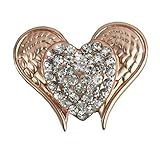 Treend24 Damen Magnet Brosche Flügel herz Rosegold Schal Clip Bekleidung Magnetbrosche Poncho Taschen Stifel Textilschmuck Eule H