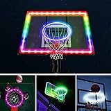 Gidenfly LED-Basketball-Korb-Lichter, wasserdichte Basketball-Felgen-LED-Licht 16 Farben Geändert Leuchten Leuchtendes Basketballplatz-Zubehör Mit Fernbedienung Basketball-N