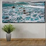 Sea Tide Seaview Wandbild Leinwand Malerei Druck Wohnzimmer Wohnkultur Moderne Wandkunst Malerei Poster Kunstwerk 30x60cm (12x24in) Ung