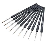 Yangbaga Pinsel 10 Stück Feines Detail Pinsel Set Malen nach Zahlen Professionelle Künstlerpinsel für Acryl, Aquarell, Miniatur, Modell, Nagel, Gesichtsbemalung Malp