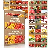 20er Tomaten Samen Set - 20 Sorten Tomatensamen für Balkon und Garten - Tomaten Anzuchtset - bunte und alte Tomatensorten von Naturlie - Garten Samen Gemüse als praktisches T