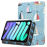Ipad Mini 6th Gen Case Boat Ship River Ocean Transport 2021 Ipad Mini Case Pu Leather Smart Ipad Mini 6th Generation Case Auto Sleep/Wake Compatible with Ipad Mini 6 (8.3 Inch,2021)