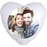 Ballongruesse.de Personalisierter Foto-Ballon Herz 35cm zum selbst gestalten als Geschenkidee und Überraschung heliumgefü