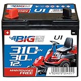 BIG U1 Garden Power Rasentraktor-Batterie 12V 30Ah 310A Starterbatterie für Aufsitzmäher wartung