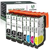 Economink Kompatible Tintenpatrone als Ersatz für Epson 33 XL 33XL (3 Schwarz, 1 Foto Schwarz, 1 Cyan, 1 Magenta, 1 Gelb, 7er-Pack) für Expression Premium xp-900 xp-530 xp-830 xp-640 xp-7100 Druck