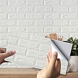 10 Stück / Packung 3D Tapete 38 x 35cm,Selbstklebende Ziegelstein Steinoptik Wandtapete Steintapete Fototapete Klebefolie Steinoptik Küche Spritzschutz Küchenrückwand Dek