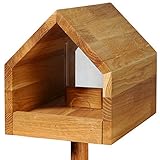 Luxus-Vogelhaus Vogelfutterhaus 'Bauhaus' mit Futtersilo, Eiche - geölt, 46601