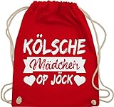 Shirtracer Karneval & Fasching Kostüm Outfit - Kölner Sprichwort - Kölsche Mädcher op Jöck - weiß - Unisize - Rot - beutel - WM110 - Turnbeutel und Stoffbeutel aus Baumw